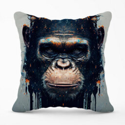 Warren Reed Designer Gorilla Face Splashart Outdoor Cushion 45Cm X 45Cm - thumbnail 1