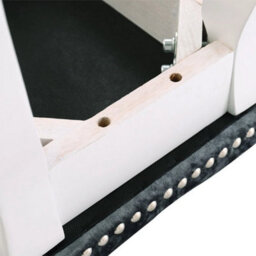 White Legs Upholstered Dressing Table Stool Silver Grey Velvet Vanity Seat Solid Pine Frame - thumbnail 3