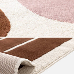 Sweeek - Indoor Rug With Pink And Brown Graphic Pattern 170X120Cm - Nola - thumbnail 3