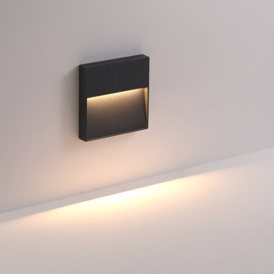 Ultra Beam Lighting Ultrabeam Square Black Low Level Outdoor Led Wall Light 6 Watt Led 600 Lumen Measures 200mm X 200mm 139mm - image 1