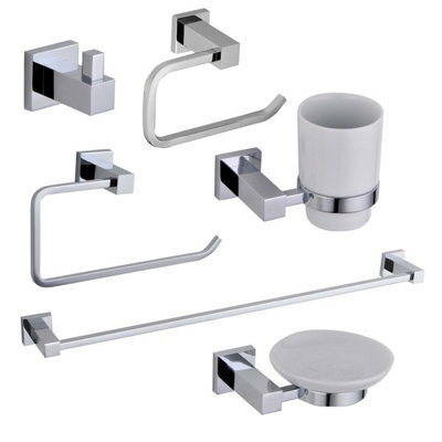 Plum&clay Tate Chrome 6-Piece Bathroom Accessory Set