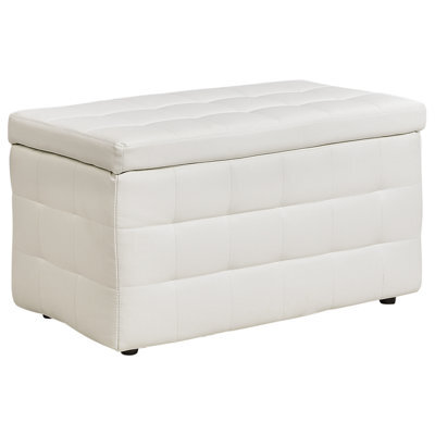 Beliani Storage Ottoman Michigan Faux Leather White - image 1
