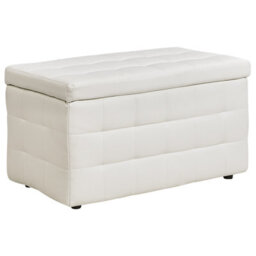 Beliani Storage Ottoman Michigan Faux Leather White