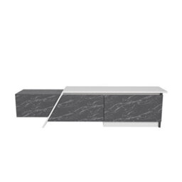 Decorotika Zonas Tv Stand Tv Unit For Tvs Up To 55 Inch White And Black Marble Effect - thumbnail 4