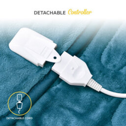Monhouse Heated Throw - Electric Blanket - Digital Controller - 9Hr Timer, 9 Heat Settings - Single 130X160Cm - Teal - thumbnail 3
