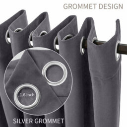 Oxford Homeware Eyelet Linen Effect Curtains Charcoal Fully Lined 100%blackout Thermal Insulated Curtains Pair (W)168Cmx(L)228Cm - thumbnail 6