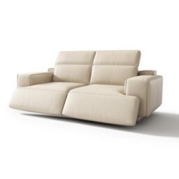 Valencia Valentina Leather Loveseat Recliner Sofa Beige Nappa 11000 Leather Kiln Dried Wood Adjustable Headrest - thumbnail 7