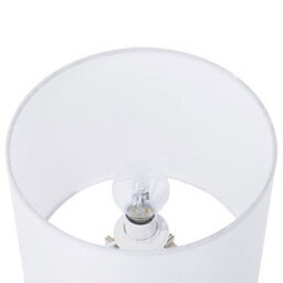 Beliani Table Lamp, Light Brown Slatted Wood Base With White Polycotton Shade, 27Cm X 27Cm X 37Cm - thumbnail 4