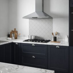Laura Ashley Mr Jones Charcoal Geometric Self-Adhesive Glass Splashback, (H)750mm (W)900mm (T)6mm - thumbnail 2