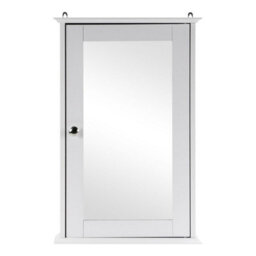 Taylor & Brown Single Door Mirrored Bathroom Cabinet Storage Cupboard Organiser Wall Mounted With Adjustable Shelf (White) - thumbnail 4