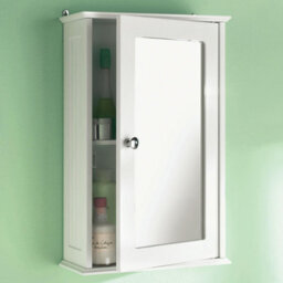 Taylor & Brown Single Door Mirrored Bathroom Cabinet Storage Cupboard Organiser Wall Mounted With Adjustable Shelf (White) - thumbnail 3