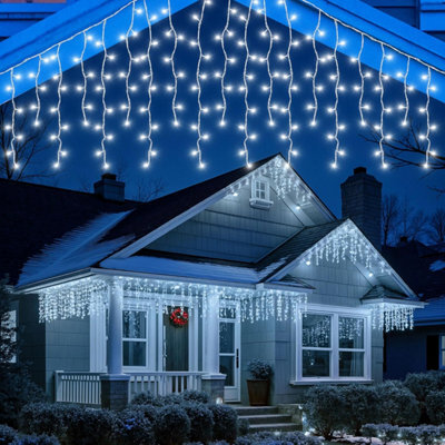 Cuqoo 14M Christmas Icicle Lights 360 Led Cool White With 8 Modes Waterproof Outdoor And Indoor Xmas Decorations Energy Class A - image 1