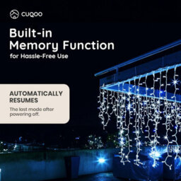 Cuqoo 14M Christmas Icicle Lights 360 Led Cool White With 8 Modes Waterproof Outdoor And Indoor Xmas Decorations Energy Class A - thumbnail 6