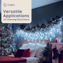 Cuqoo 14M Christmas Icicle Lights 360 Led Cool White With 8 Modes Waterproof Outdoor And Indoor Xmas Decorations Energy Class A - thumbnail 7