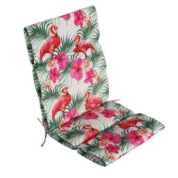 Gardenwize Pair Of Outdoor Garden Decorative Full Length Bench Seat Pad Cushions- Flamingo - thumbnail 1