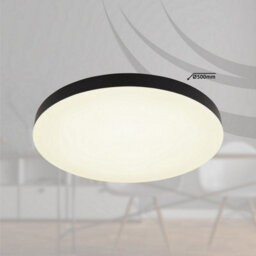 Luminosa Lighting Luminosa Matthew 50Cm Round Flush Ceiling Light Matt Black Led 3000-6500K - thumbnail 8