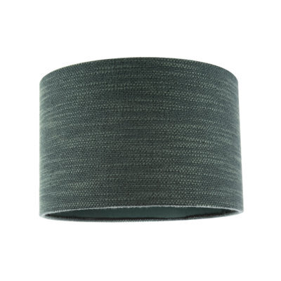 Happy Homewares Designer Bobbled And Textured Linen Lamp Shade In Dark Emerald Green - image 1