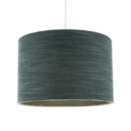 Happy Homewares Designer Bobbled And Textured Linen Lamp Shade In Dark Emerald Green - thumbnail 2