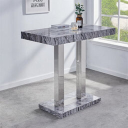 Furniture in Fashion Caprice Gloss Bar Table Rectangular In Melange Marble Effect