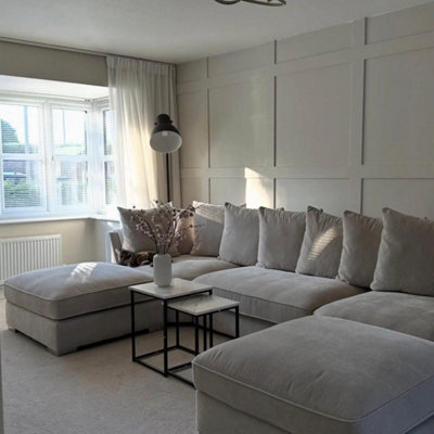 Home & Love Luxury Bishop U Shape Corner Sofa - Cream Naples
