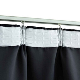 Berkfield Blackout Curtains With Hooks 2 Pcs Black 140X175 Cm - thumbnail 3