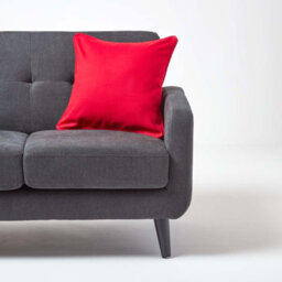 Homescapes Cotton Plain Red Cushion Cover, 45 X 45 Cm - thumbnail 4