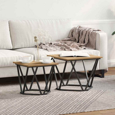 Berkfield Side Tables 2 Pcs Artisan Oak Engineered Wood - image 1
