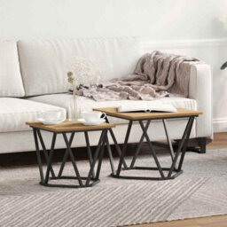 Berkfield Side Tables 2 Pcs Artisan Oak Engineered Wood - thumbnail 1