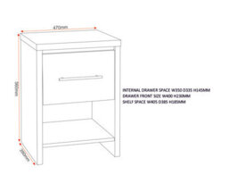Seconique Seville 1 Drawer Bedside Cabinet Oak With Grey Effect - thumbnail 9