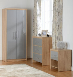 Seconique Seville 1 Drawer Bedside Cabinet Oak With Grey Effect - thumbnail 4