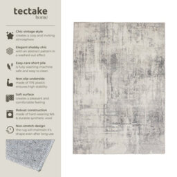 Tectake Washable Rug Nadira - Different Sizes, Abstract Pattern, Synthetic Wool And Felt, Non-Slip 200 X 274 Cm - Beige/grey - thumbnail 2