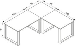 Vcm Desk Lona Silver / White H. 76 X W. 220 X D. 190 Cm - thumbnail 3