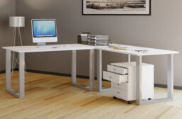 Vcm Desk Lona Silver / White H. 76 X W. 220 X D. 190 Cm - thumbnail 2