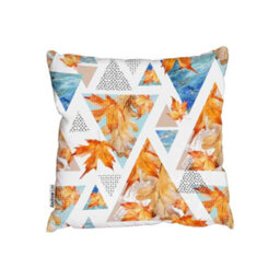 Andrew Lee Autumn Triangles With Maple, Oak Leaves, Marble, Grunge Textures (Outdoor Cushion) / 60Cm X 60Cm - thumbnail 2