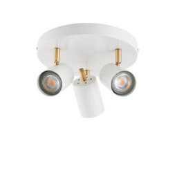 Luminosa Lighting Luminosa Gull 3 Light Spotlight Matt White Paint, Satin Brushed Gold, Gu10 - thumbnail 5