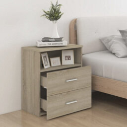 Berkfield Bed Cabinets 2 Pcs Sonoma Oak 50X32X60 Cm - thumbnail 3