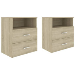 Berkfield Bed Cabinets 2 Pcs Sonoma Oak 50X32X60 Cm - thumbnail 2