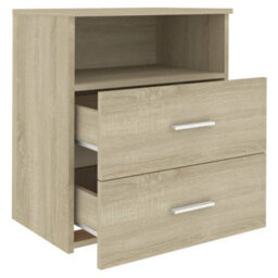 Berkfield Bed Cabinets 2 Pcs Sonoma Oak 50X32X60 Cm - thumbnail 6