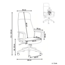 Beliani Executive Chair Ardour Faux Leather Beige - thumbnail 3