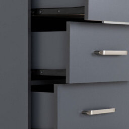 Seconique Dakota 5 Drawer Narrow Chest Of Drawers Dark Grey - thumbnail 7