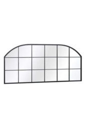 Mirroroutlet The Arcus Black Metal Framed Window Arched Garden Wall Or Fence Mirror 174Cm X 85Cm - thumbnail 3