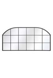 Mirroroutlet The Arcus Black Metal Framed Window Arched Garden Wall Or Fence Mirror 174Cm X 85Cm - thumbnail 2