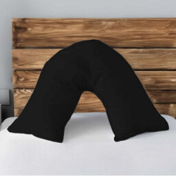 Microfibre Soft Touch V Shape Plain Dyed Pillowcase Black