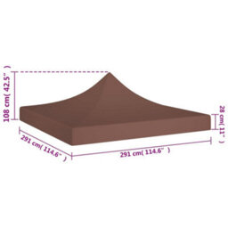 Walplus Party Tent Garden Gazebo Canopy Roof 3X3 M Brown 270 G/mâ² - thumbnail 5