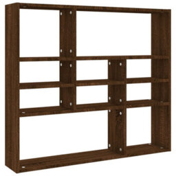Berkfield Wall Shelf Brown Oak 90X16X78 Cm Engineered Wood - thumbnail 2