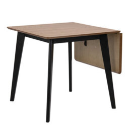 Wyld Haus Saffron Extending Dining Table With Natural Oak Veneer And Black Base - thumbnail 4