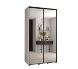 Arte Cannes Ii Sliding Mirrored Door Wardrobe 130Cm White - Bright, Modern Storage For Small Spaces - thumbnail 3
