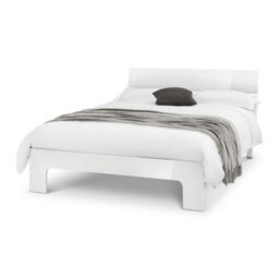"Ashfield Contemporary Style White High Gloss Finish Double Bed Frame - 4Ft 6"" (135Cm)" - thumbnail 1