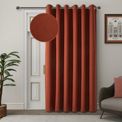 Aspire Homeware Rust Linen 100%blackout Curtain-Thermal Eyelet Room Darkening Single Panel Door Curtain (W)168Cmx(D)213Cm - image 1