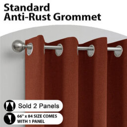Aspire Homeware Rust Linen 100%blackout Curtain-Thermal Eyelet Room Darkening Single Panel Door Curtain (W)168Cmx(D)213Cm - thumbnail 2
